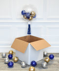 Blue and Gold - Personalized Bubble Balloon Surprise Box