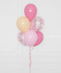 Blush and Pink Confetti Balloon Bouquet, 7 Balloons from Balloon Expert, zoom in image
