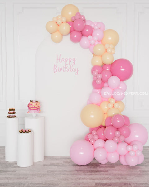 Blush and Pink Balloon Garland, 12 feet long from Balloon Expert