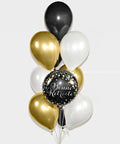 Black, Gold, and White - ''Bonne Retraite'' Balloon Bouquet - set of 10 balloons