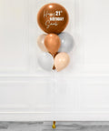 Brown White And Blush - Personalized Jumbo Balloon Bouquet