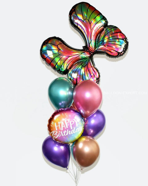 Chrome - Butterfly Balloon Bouquet - Set of 10 balloons