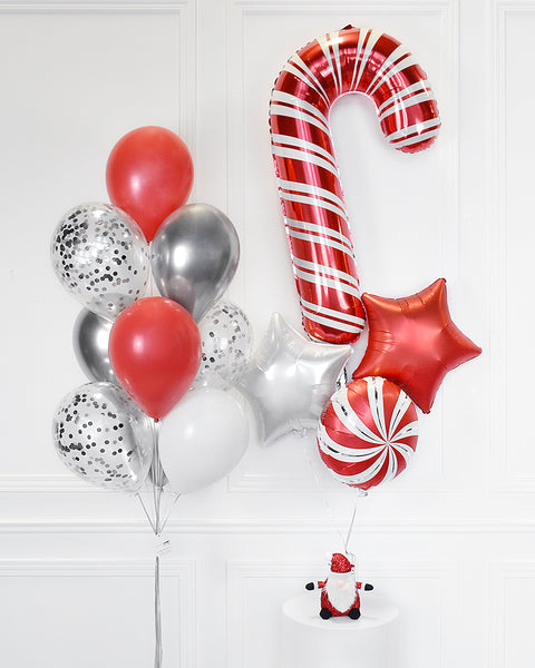 Candy Cane Christmas - Confetti Balloon Bouquet and Foil Balloon Bouquet