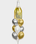 Champagne Balloon Bouquet - Chrome Gold Silver White