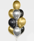 Chrome Gold Black And Silver Balloon Bouquet