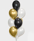 Black Gold And White Balloon Bouquet