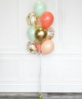 Mint, Coral, Blush, and Gold - Confetti Balloon Bouquet - Set of 10 balloons