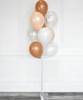 Brown, White, and Blush - Confetti Balloon Bouquet  - Set of 10 balloons