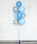 Shades of Blue - Confetti Balloon Bouquet - Set of 10 balloons