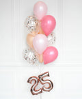 Pink and Blush - Confetti Balloon Bouquet With 16" Number 