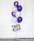 Purple And Lilac - Confetti Balloon Bouquet With 16 Number