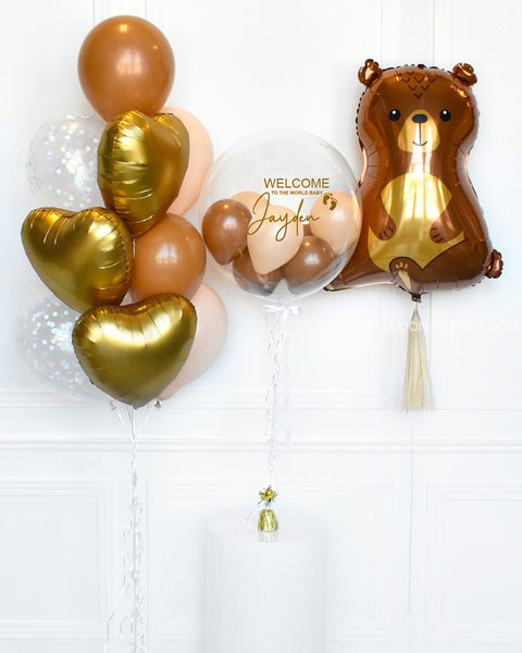 Baby Bear - Brown and Blush Balloon Package from Balloon Expert