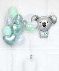 Mint, White, and Grey - Koala Supershape Balloon Baby Balloon Package from Balloon Expert