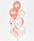 Confetti Birthday Balloon Bouquet - Rose Gold White
