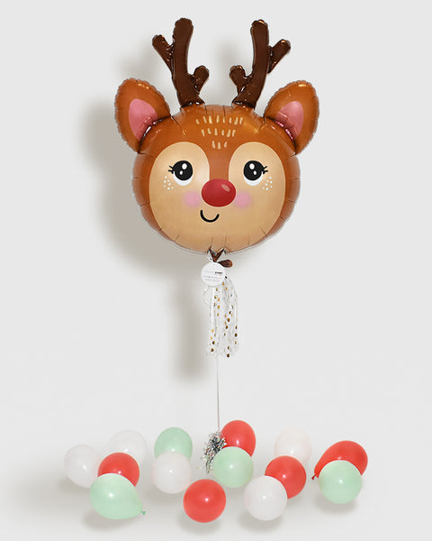 Red Nose Reindeer Supershape Balloon With Tassel