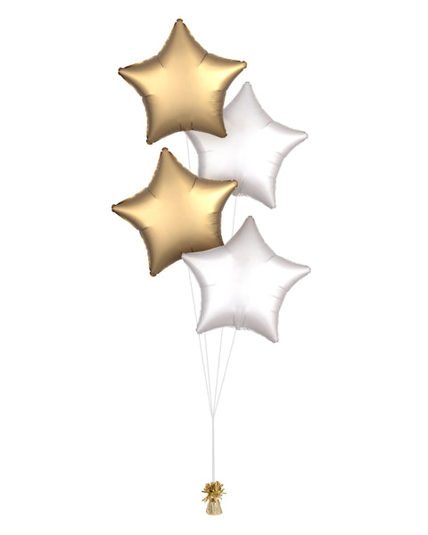 Foil Stars Balloon Bouquet - 4 Balloons
