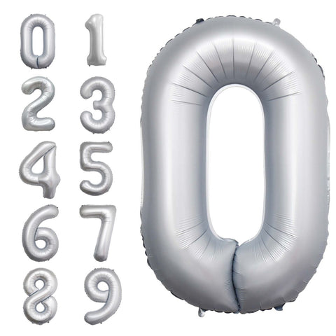 Frosty White Number Balloon, 34 Inches from Balloon Expert