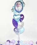 Frozen Confetti Balloon Bouquet - Purple Blue White Girls Birthday