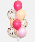 Fuchsia Pink Nude Blush And Rose Gold Confetti Balloon Bouquet
