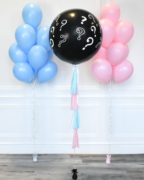 Gender Reveal - 36" Jumbo Balloon Pop with Balloon Bouquets