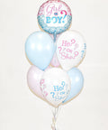 Gender Reveal Balloon Bouquet - Pink Blue White