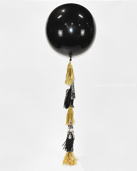 24 Jumbo Balloon With Tassel - Black Gold Graduation