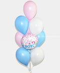 Girl Or Boy Balloon Bouquet - Light Pink Blue White