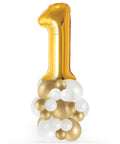 Gold Glam - Number Balloon Column in gold and white