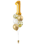 Gold Glam - Number Confetti Balloon Bouquet in gold and white