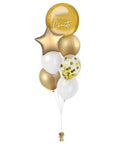 Gold Glam - Personalized Orbz Confetti Balloon Bouquet in gold and white