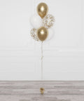  Gold and White Confetti Balloon Bouquet, 7 Balloons from Balloon Expert