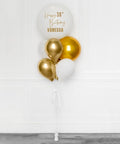 Gold and White - Personalized Jumbo Balloon Bouquet full lenght product image