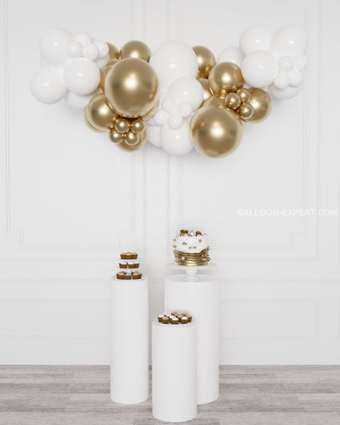 Gold and White Balloon Garland, 6 ft from Balloon Expert