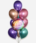 Happy Birthday Balloon Bouquet - Mixed Chrome Color Bouquets