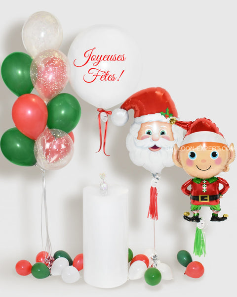 Holiday Balloons Balloon Bouquet And Personalized Jumbo - Red Green White
