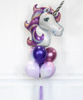 Magical Unicorn Balloon Bouquet - Purple Lilac And Pink Girls Birthday