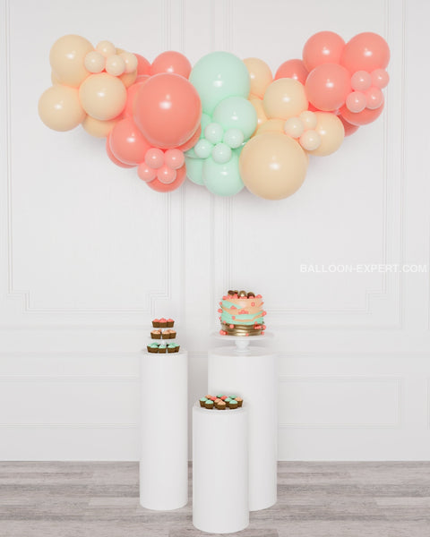Mint, Coral, Blush, and Gold Balloon Garland, 6 ft from Balloon Expert