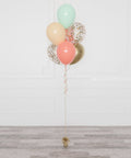 Mint, Coral, Blush, and Gold Confetti Balloon Bouquet, 7 Balloons from Balloon Expert