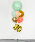 Mint, Coral, Blush, and Gold - Personalized Jumbo Balloon Bouquet with 16" Number Full Length product image