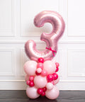 Number Balloon Column - Fuchsia Pastel Pink Columns