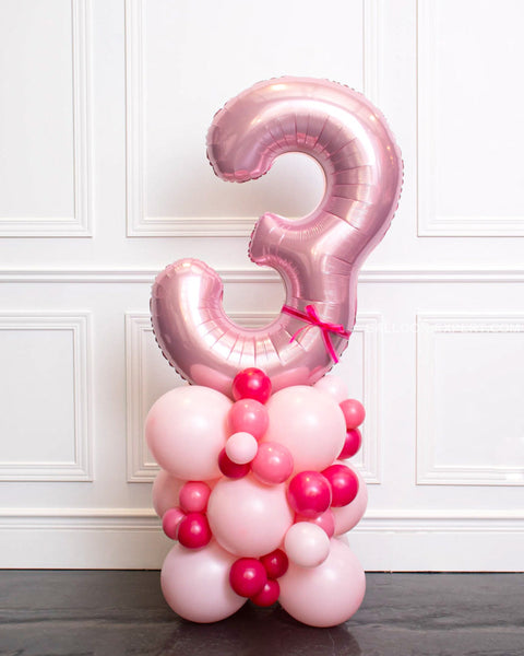 Number Balloon Column - Fuchsia Pastel Pink Columns