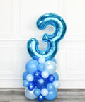Shades Of Blue - Number Balloon Column Columns