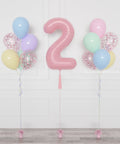 Pastel Rainbow Number Balloon and Confetti Balloon Bouquets Set from Balloon Expert