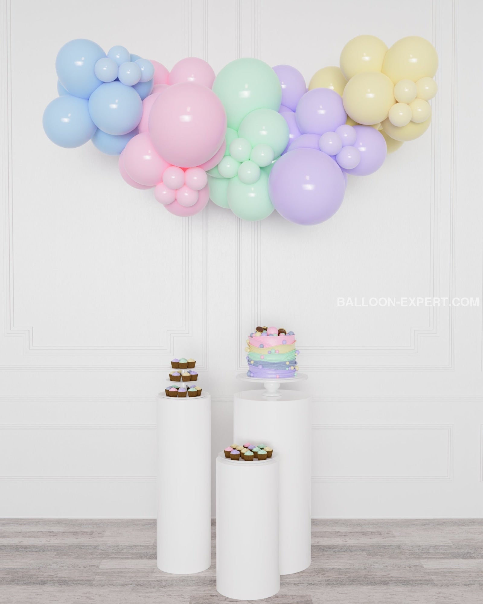 Guirlande de ballons arc en ciel pastel 6 pieds Balloon Expert