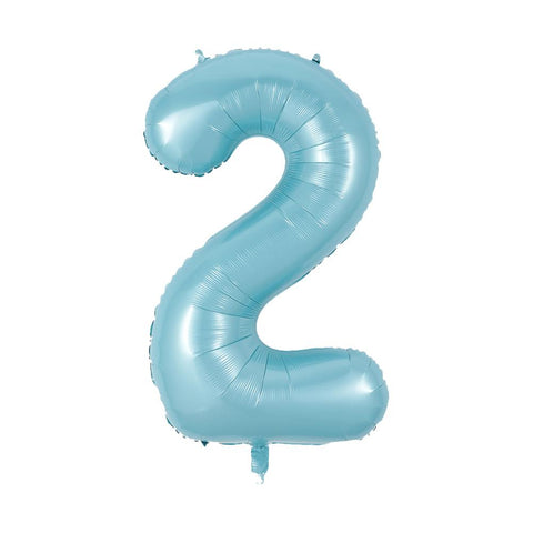 Pastel Blue Number Balloon, 34 Inches