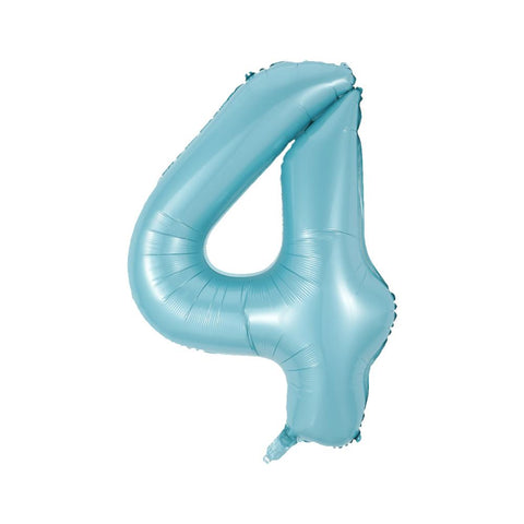 Pastel Blue Number Balloon, 34 Inches