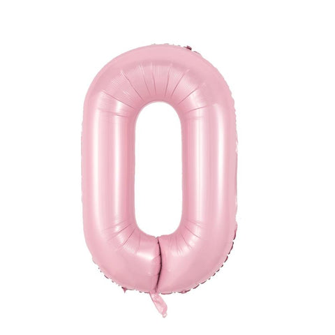 Ballon chiffre rose pastel, 34 pouces