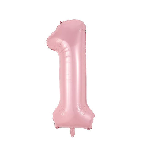 Ballon chiffre rose pastel, 34 pouces