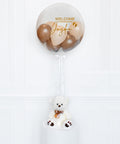 Brown and Blush - Personalized Bubble Balloon Filled With Balloons, helium inflated from balloon expert