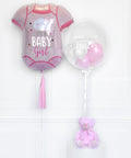 It's a Girl! - Baby Pink Personalized Bubble Balloon and Supershape Balloon, Helium inflated from Balloon Expert